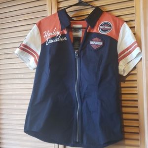 New Harley Davidson zip up bowling shirt.